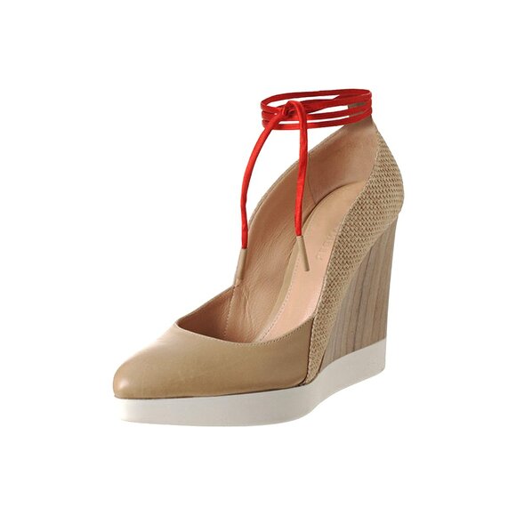 JIL SANDER Beige Multimaterial Wedge Pumps — Size IT 39 / US 9 - Picture 1 of 9